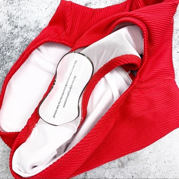 Gabifresh x Swimsuits For All Ribbed Monokini White Red 10D/DD NWT - Picture 5 of 14